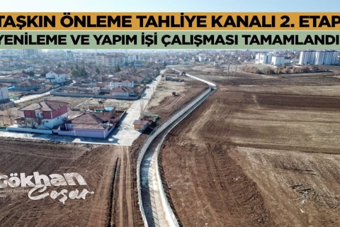 Taşkın Önleme Tahliye Kanalı’nın 2. Etap Tamamlanan Yenileme ve Yapım İşi Çalışması